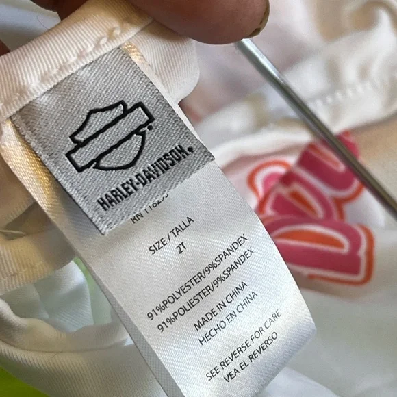 Harley Davidson Ruffle One Piece Swimsuit For Baby Girls - Picture 5 of 6